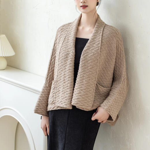 苏苏姐家飒飒披肩式外套手工diy棒针编织衣服羊毛线团毛线材料包 商品图1