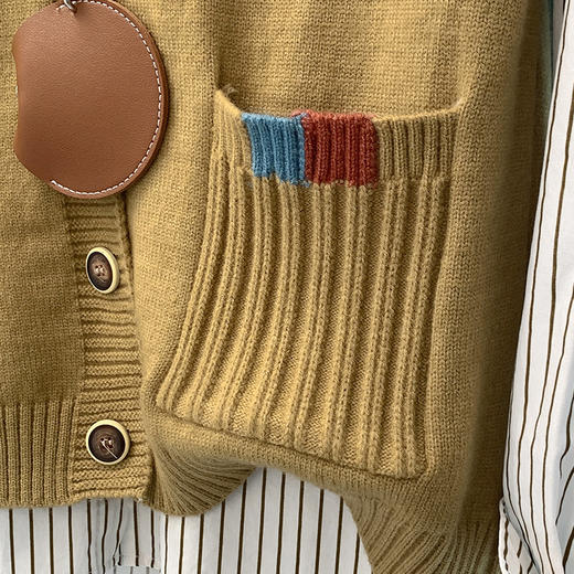 GYH 8290针织马甲开衫V领宽松叠穿毛衣坎肩 商品图3