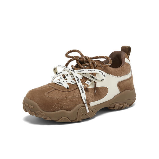 【百思图】  BF楼百思图2026春季新款真皮德训鞋厚底复古女运动休闲鞋A3060AM6 吊牌价799.现价369 商品图0