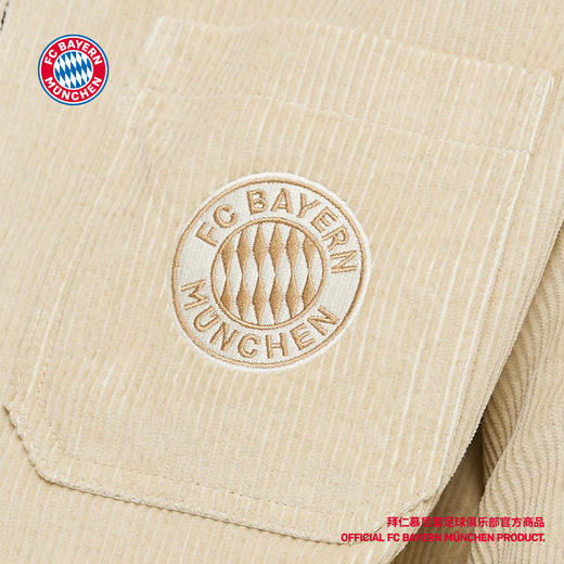【官方正版】拜仁足球俱乐部丨秋冬新款米色外套棉感简约休闲夹克 商品图4