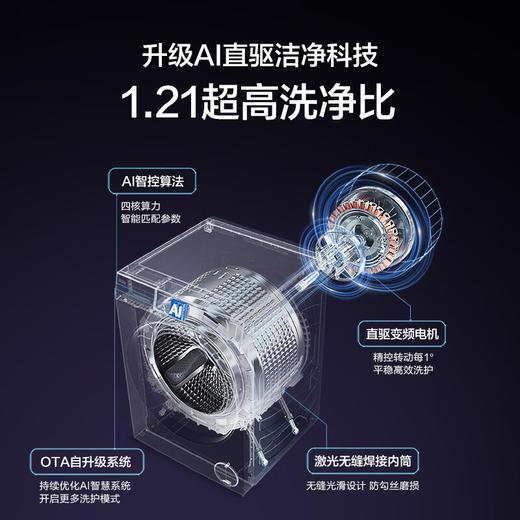 海尔（Haier）云溪4.0洗烘一体机 活水精华洗、双智投、离子除菌 XQG100-HBLEG591HU1 商品图3