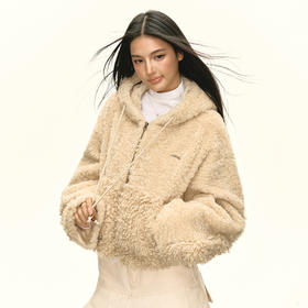 Ariseism 美式复古泰迪毛毛连帽外套女秋季新款