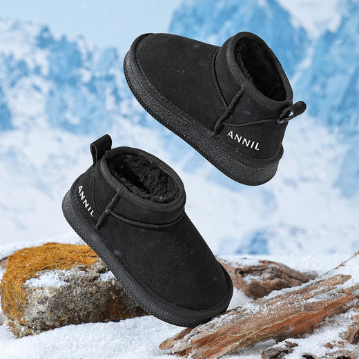 ANNIL/安奈儿童鞋女童可爱加绒雪地靴一体厚底增高冬季加厚棉童鞋HG5411596 商品图2