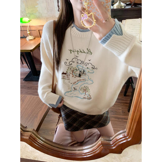 <曾小咸推荐>现货秒杀 ！微信超特价！设计感撞色毛针织衫 日常219.99 立减130 秒杀89.99！！ 商品图3