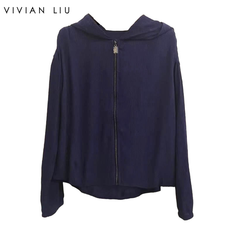 VIVIAN LIU薇薇安刘D2443105秋季女装新款连帽长袖防晒外套