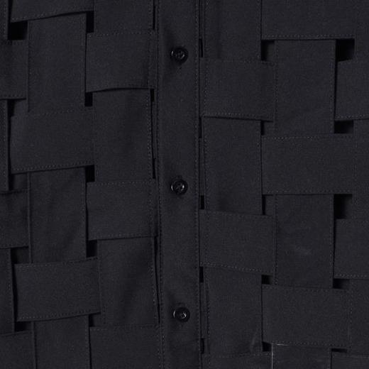 30041SDSA男士秋冬新款痞帅男装美式小众编织拼接翻领长袖衬衫时尚百搭 商品图2