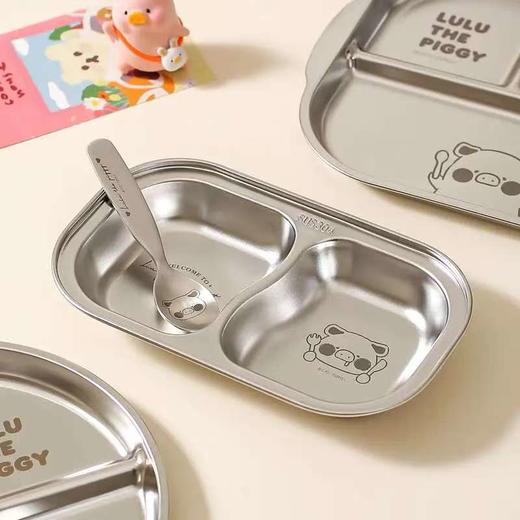 4楼Eubelle欧蓓 川岛屋&LuLu猪联名 儿童分格餐盘子不锈钢防摔 活动价：13.8-35.8元 商品图2
