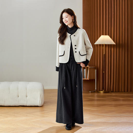 HR YJH5138韩系双面羊毛大衣气质毛呢外套 商品图2