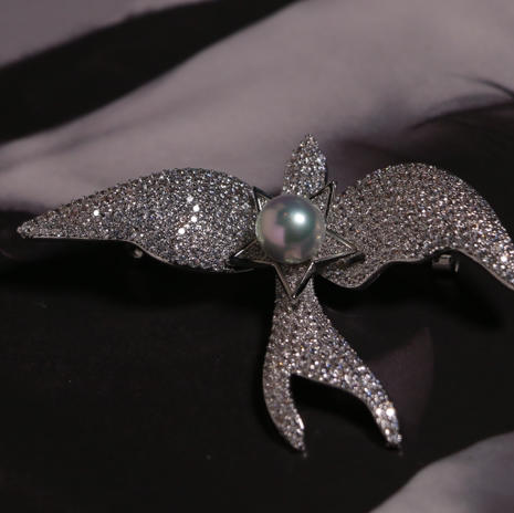 明星同款 ji光真多麻色akoya胸针 8-9mm 商品图9