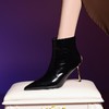 【预售5天】法式真皮水钻蝴蝶洋气高跟鞋女秋冬新款尖头细跟百搭时装靴女短靴XC&S302 商品缩略图3