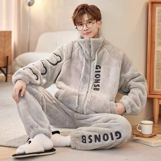 【冬季加厚！加绒锁温】情侣可外穿珊瑚绒睡衣男女款冬季加厚加绒新款青少年大码秋冬家居服。rc 商品图2