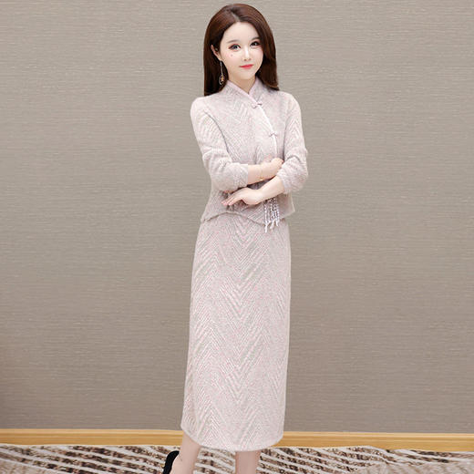 新中式两件套连衣裙，气质修身优雅简约时尚裙子QYM-XY24DY992 商品图1