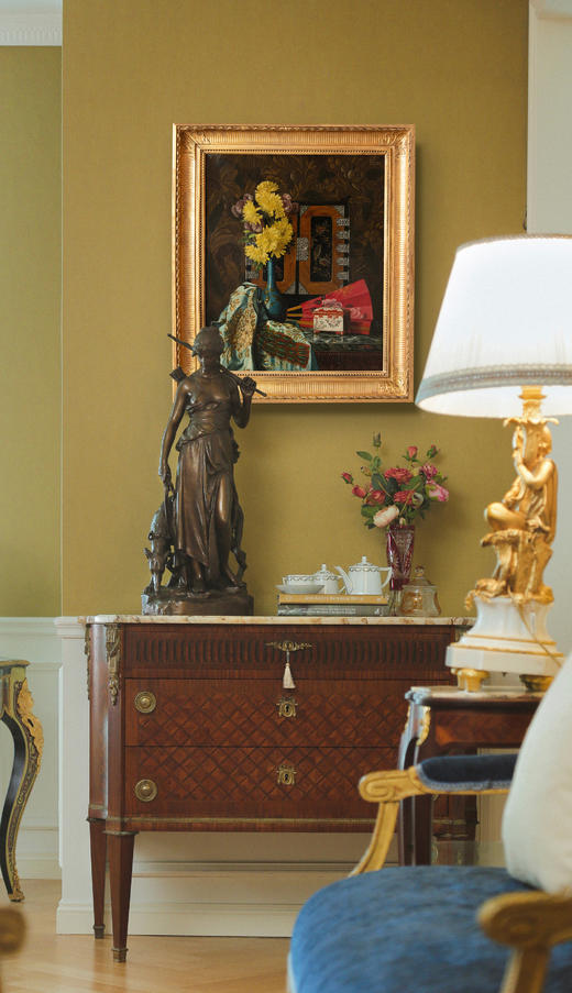 独角鹿西洋古董1888年法国画家Pauline Vallée签名创作东方主义风格静物油画作品《中国风与日本主义的构图》 商品图0