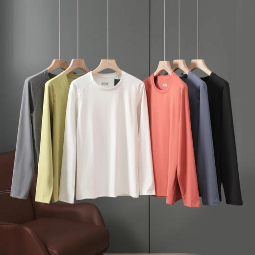 男士户外运动休闲弹力抗菌速干圆领打底衫长袖T恤 商品图0