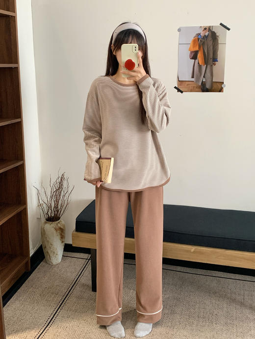 【小邻酱羊毛蚕丝条纹保暖套装Z2001】保暖衣王者👍绵羊毛➕桑蚕丝❗️从里热到外‼️暖而不臃肿😍  ✅羊毛➕桑蚕丝，‏复合织制，⁤1件比2件还暖-PWJCY 商品图3