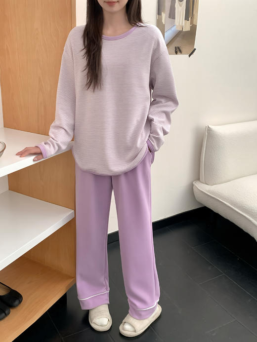 【小邻酱羊毛蚕丝条纹保暖套装Z2001】保暖衣王者👍绵羊毛➕桑蚕丝❗️从里热到外‼️暖而不臃肿😍  ✅羊毛➕桑蚕丝，‏复合织制，⁤1件比2件还暖-PWJCY 商品图4