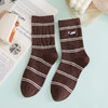 【59元3双】【1双装】女丨女士时尚咖条中长筒袜子时尚棉袜刺绣狗狗可爱女袜【2522509】 商品缩略图2