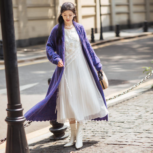 【林栖设计小店】提花毛织外套优雅多色百搭宽松显瘦2025秋冬新款毛衣女1954050 商品图8