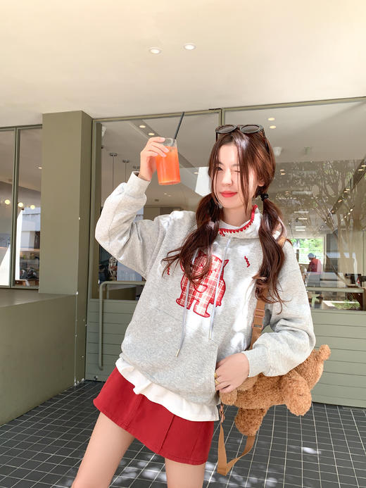 <曾小咸推荐>现货秒杀！微信超特价！贴布刺绣撞色连帽卫衣 日常179.99 立减100 秒杀79.99！ 商品图8