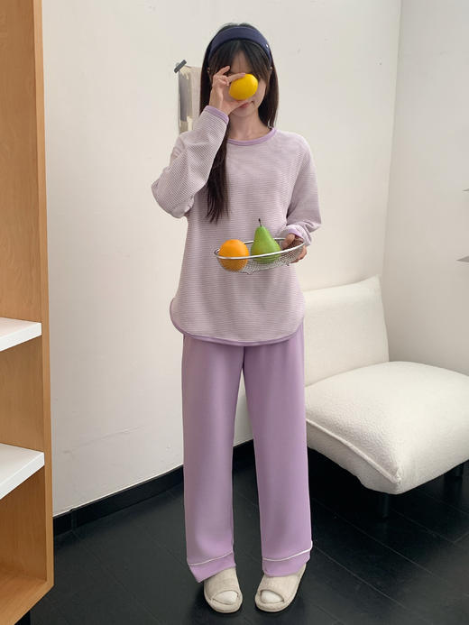 【小邻酱羊毛蚕丝条纹保暖套装Z2001】保暖衣王者👍绵羊毛➕桑蚕丝❗️从里热到外‼️暖而不臃肿😍  ✅羊毛➕桑蚕丝，‏复合织制，⁤1件比2件还暖-PWJCY 商品图9