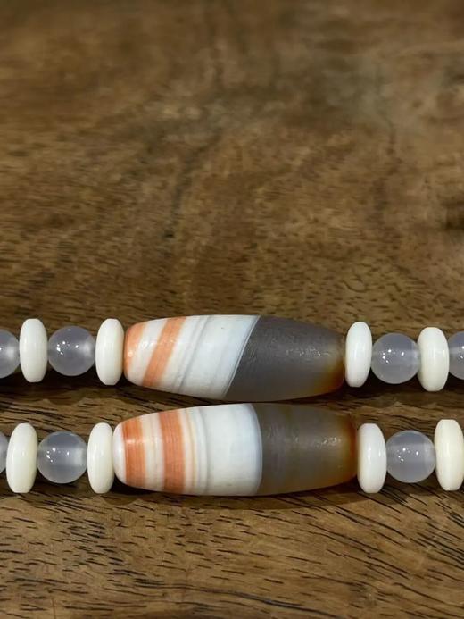 红灰白缠丝玛瑙橄榄珠项链，顺丰包邮 商品图9