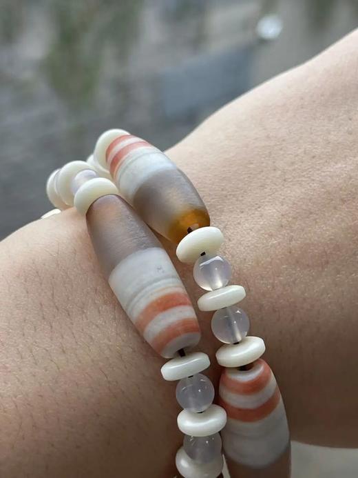 红灰白缠丝玛瑙橄榄珠项链，顺丰包邮 商品图14