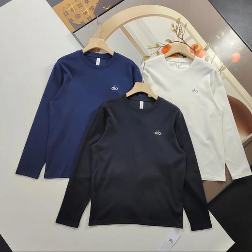 alo长袖T恤 银标立体印花纯棉打底衫情侣基础款 商品图0
