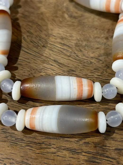 红灰白缠丝玛瑙橄榄珠项链，顺丰包邮 商品图7