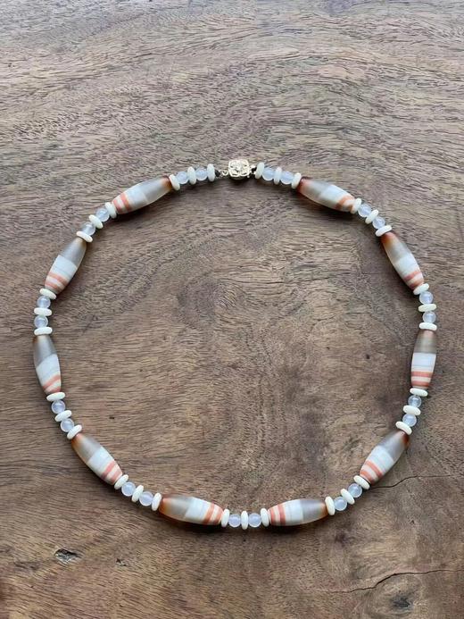 红灰白缠丝玛瑙橄榄珠项链，顺丰包邮 商品图10