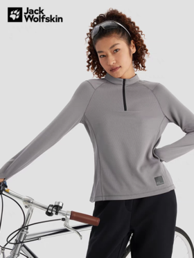 【云粉节】【6折】6楼JACKWOLFSKIN狼爪情侣款女款都市通勤骑行速干长袖T恤A60224A-I0084吊牌价799折后479