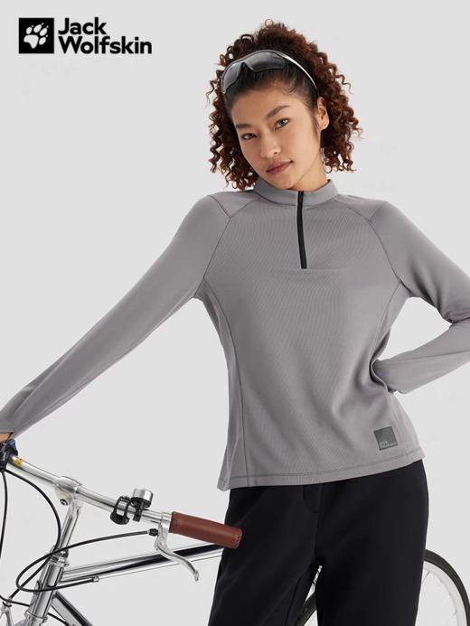 【云粉节】【6折】6楼JACKWOLFSKIN狼爪情侣款女款都市通勤骑行速干长袖T恤A60224A-I0084吊牌价799折后479 商品图0