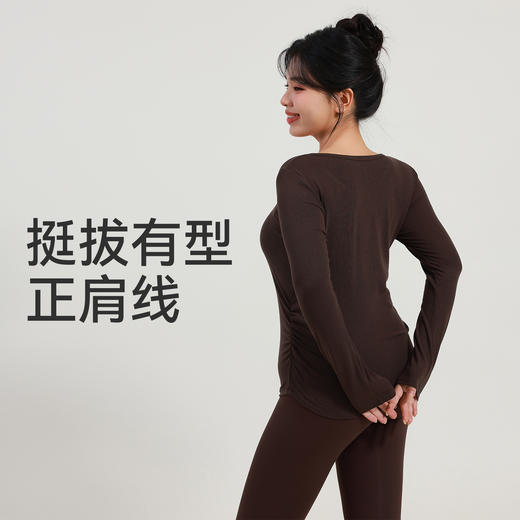 【限时秒】YOGACODE【火树银花系列】大码裸感v领宽松休闲运动罩衫普拉提显瘦上衣DWT225663 商品图2