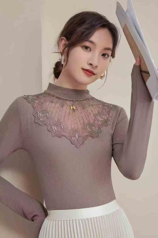 蕾丝刺绣花边时尚小衫内搭外穿肌底衣舒适透气自带气质16685102 商品图2