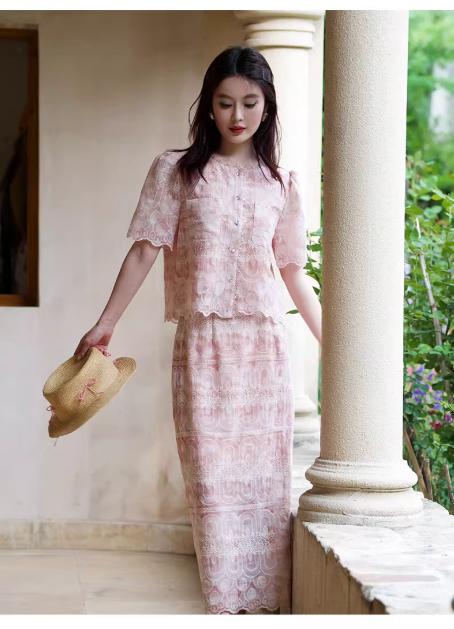 【门店同款】ENJOY夏季“悠然之境”晕染蕾丝拼接套装 162344877 商品图0