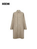 HIDEMI 进口新西兰羊驼毛拉毛做旧感白卷边廓形口袋大衣外套 燕麦色 商品缩略图6