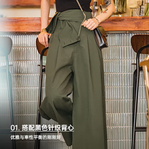 马登复古工装直筒宽松阔腿休闲背带裤垂感显瘦夏季收高腰长裤女 商品图2