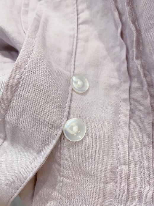 松植屋女士圆领水洗全棉长袖长裤套装春秋女款简约纯色双层纱布睡衣 商品图7