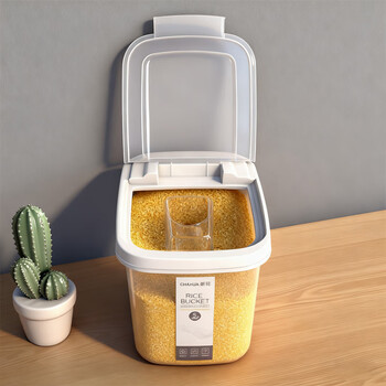 茶花米桶 储米箱面粉桶米缸收纳箱米盒子 大米罐储米桶10斤 /厨具 /厨房储物 /米桶/米缸