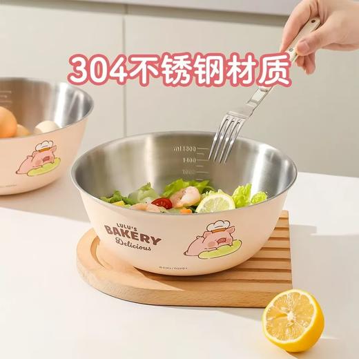 4楼Eubelle欧蓓 川岛屋&lulu猪联名 不锈钢盆食品级 拌菜料理盆 活动价：45.8-69.8元 商品图1