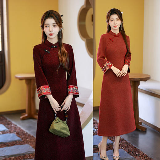 SKY 211116旗袍大摆裙改良新中式日常旗袍 商品图3