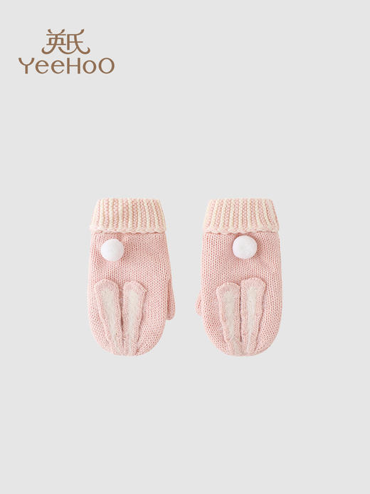 英氏女童手套冬季甜美可爱小兔子粉嫩萌舒适保暖新款YRPMJ4R015A 商品图0