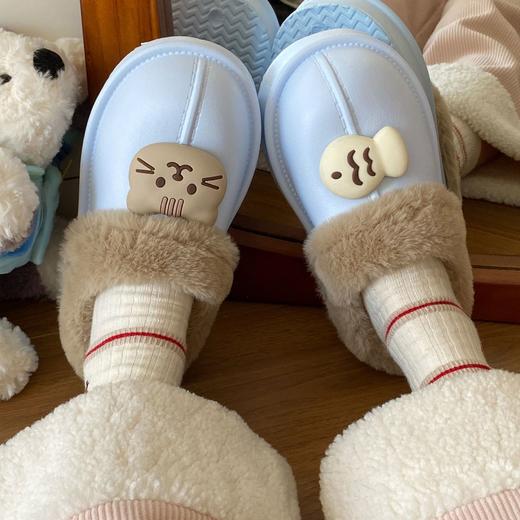 【敲好看！舒适耐磨】EVA平底棉鞋外穿居家棉拖鞋女宿舍冬季加绒轻便新款室内保暖。rc 商品图1