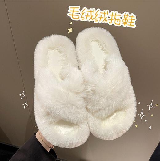 【升级款加厚底毛毛拖！】2025新款外穿女生ins加厚底毛毛拖鞋 秋冬薄底时尚高级软底轻奢女鞋 商品图6