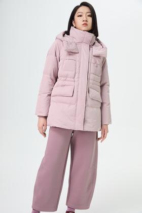 水淼2025冬新款显瘦加厚保暖毛织口袋羽绒服1819