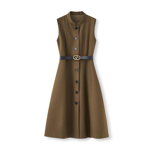 「高货wl」全新升级【铂金会员404/天猫539/差价135】(51631)洛诗琳轻奢气质通勤无袖连衣裙2025秋季收腰修身A字裙女 商品图4