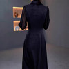 QYM 25MYY2163七分袖连衣裙气质收腰显瘦妈妈中长款裙 商品缩略图2