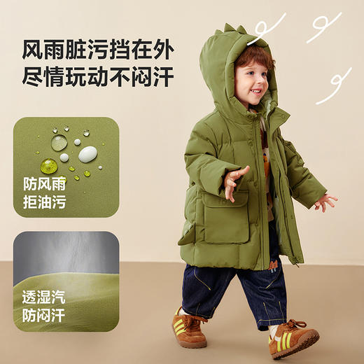 【真心绒】迷你巴拉男女童羽绒服长款儿童三防造型外套2025冬新品 商品图2