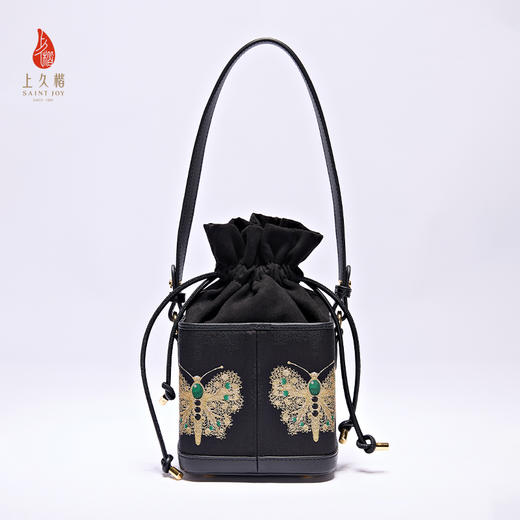 新中式包包 宋锦 女士腋下背包 黑金蝴蝶 BWS25A0104 商品图0