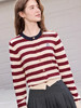 【百图lulu定制】【法式红条纹】萌宠  拼色  条纹毛衣 商品缩略图2