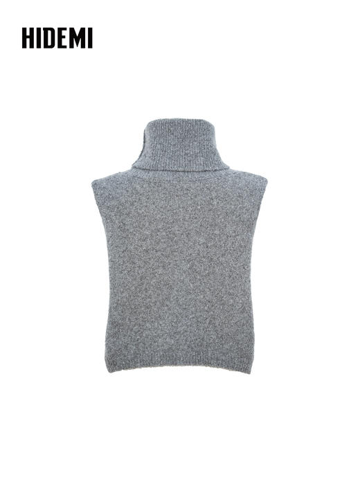 HIDEMI 进口澳洲美利奴圈圈羊毛高领翻领加厚款坎肩 商品图7